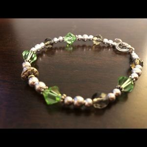 Swarovski Peridot and Smokey quartz bracelet